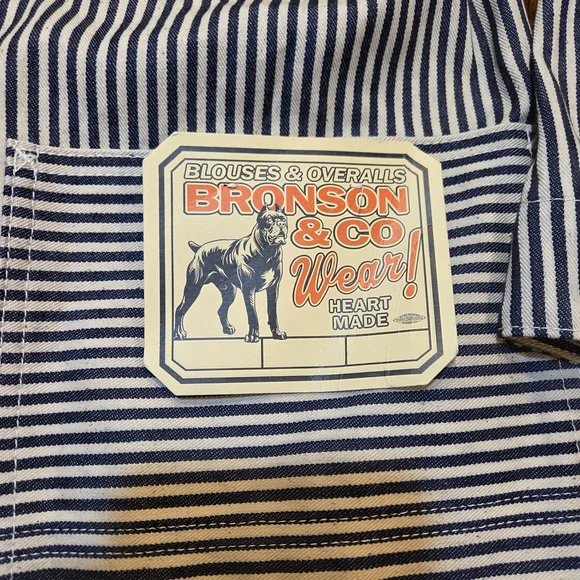 Rugged Bronson Hickory Stripe Railroad Vintage NWT Men Denim Chore Coat sz 42 - Picture 2 of 10